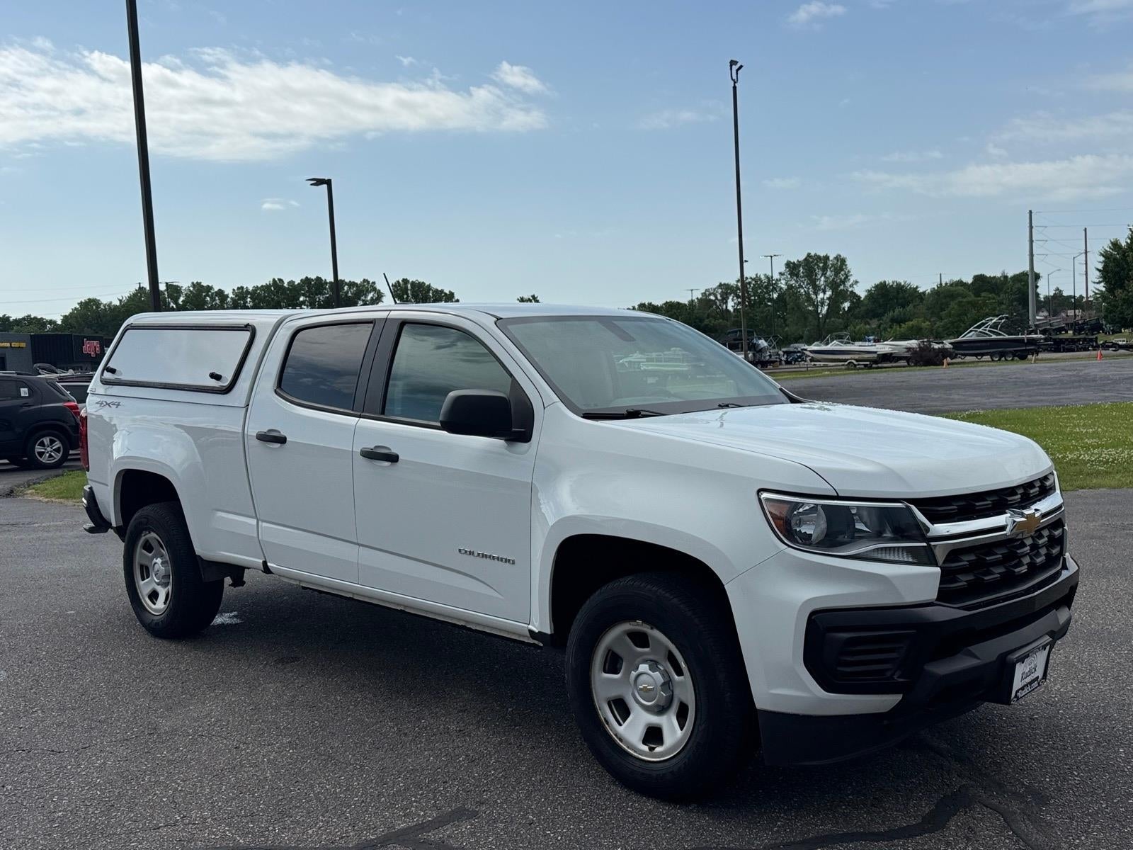 2022 Chevrolet Colorado WT in Summit White — front three-quarter view