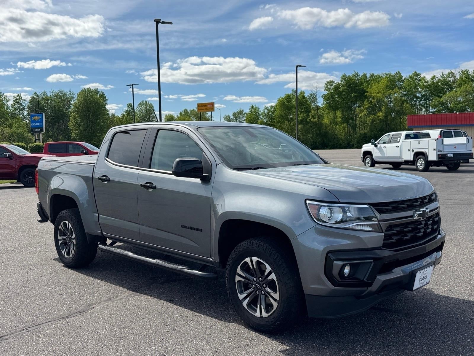 2021 Chevrolet Colorado 4WD Z71 in Satin Steel Metallic — front three-quarter view