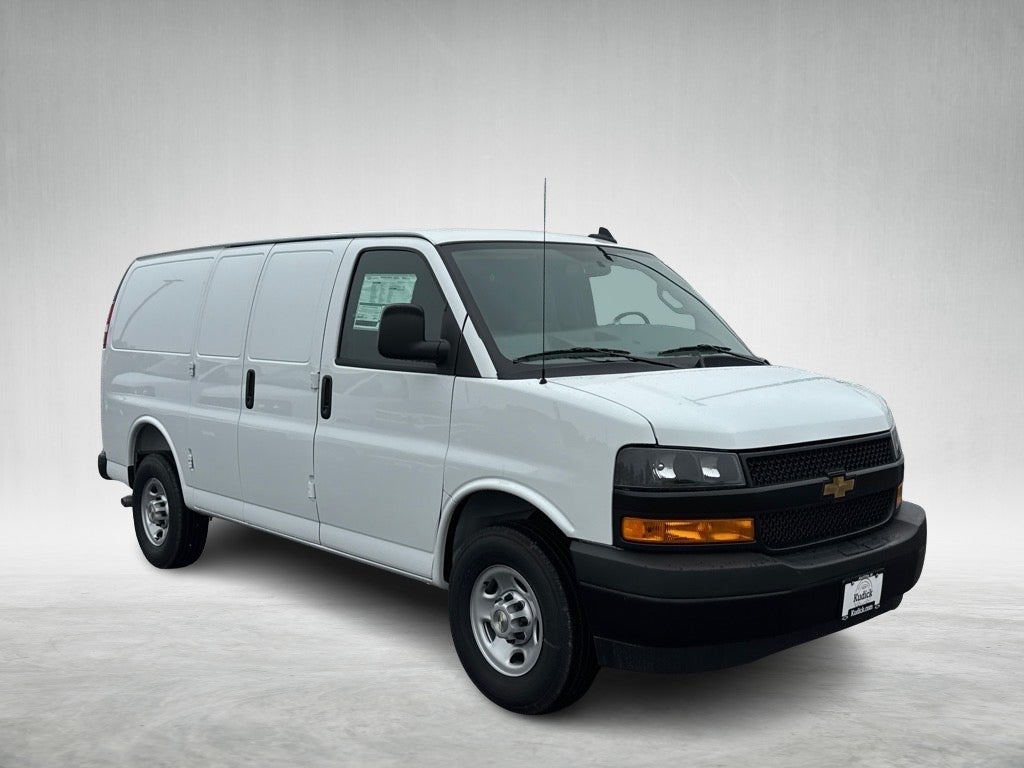 2025 Chevrolet Express Cargo WT in Summit White — front three-quarter view