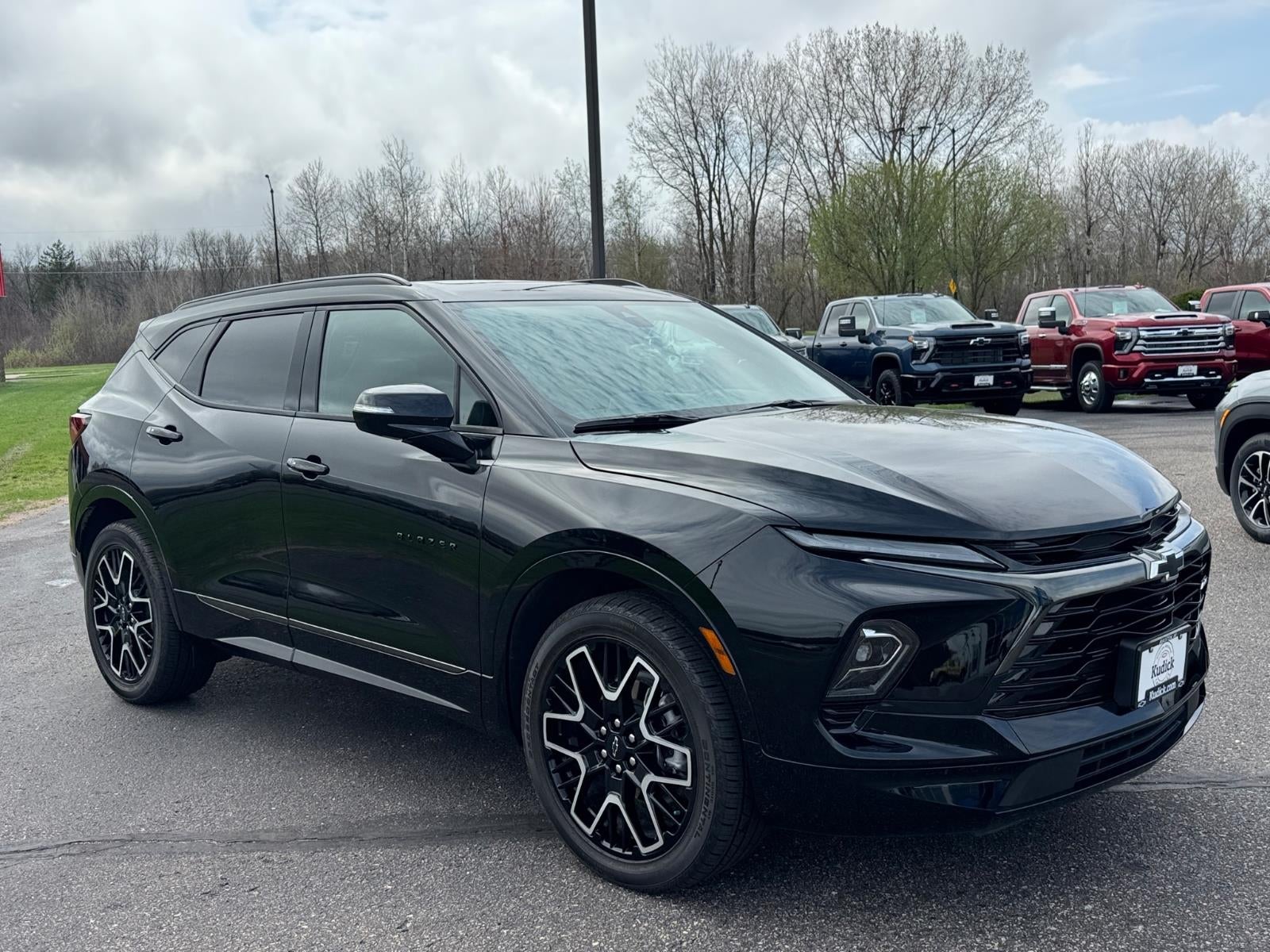 2024 Chevrolet Blazer RS in Black — front three-quarter view
