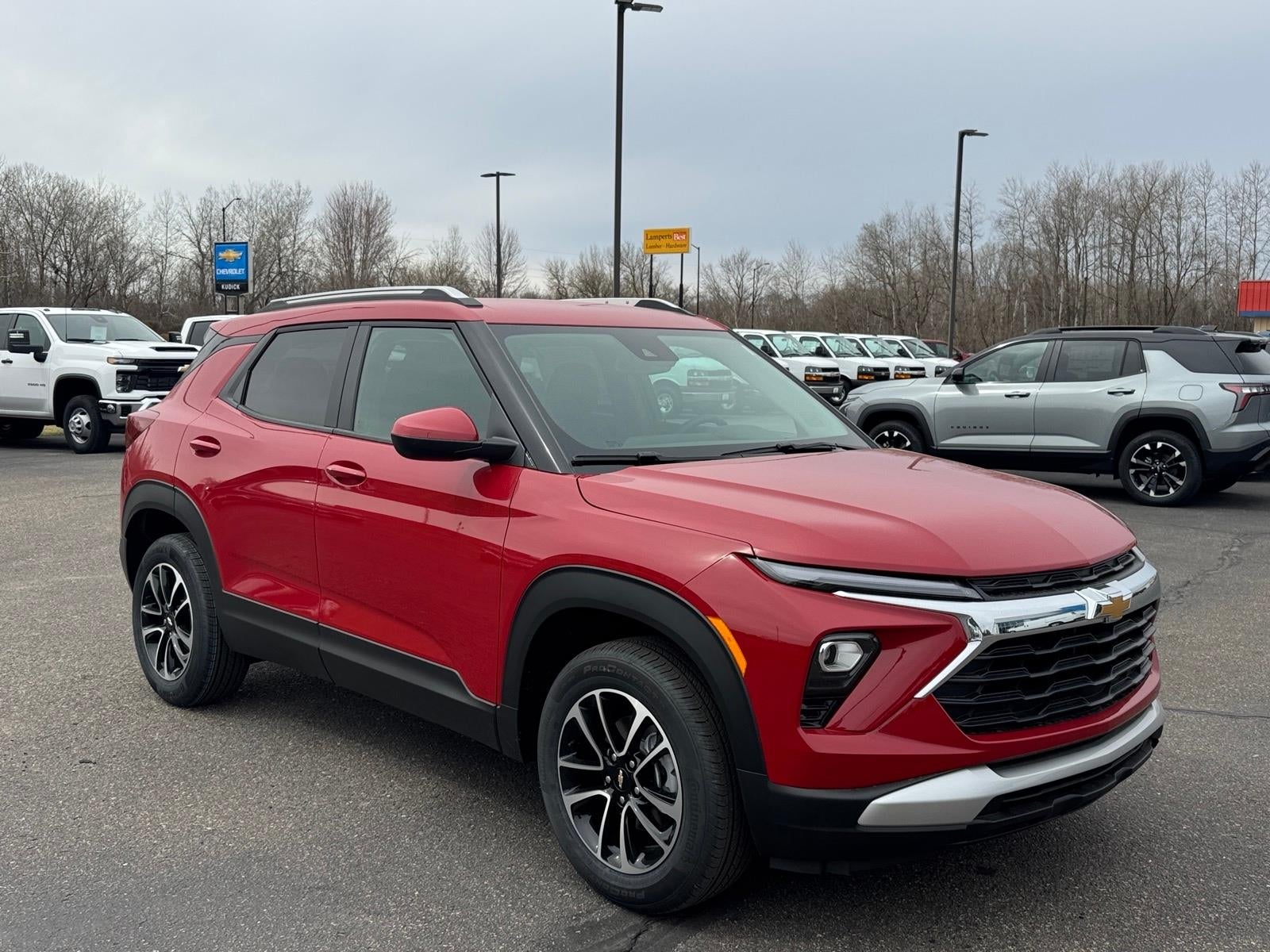 2026 Chevrolet Trailblazer LT in Apex Red — front three-quarter view