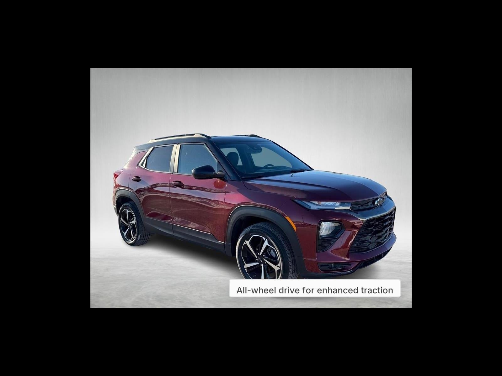 2022 Chevrolet Trailblazer RS in Crimson Metallic — front three-quarter view